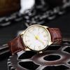 Minimalist Watch for Men Leather Thin Band Business Wristwatch Casual Quartz Watches