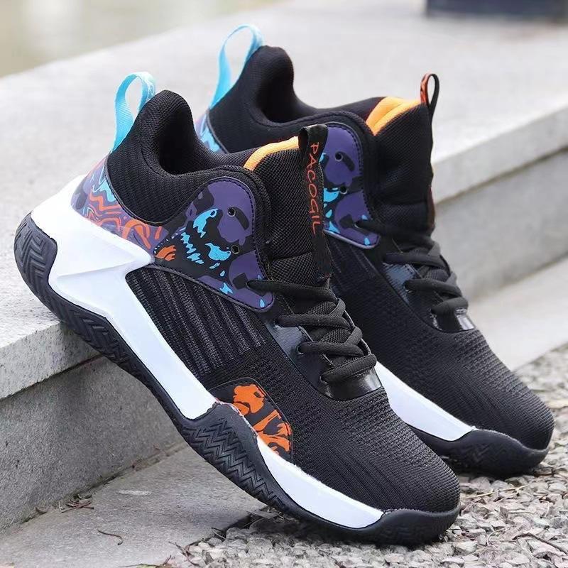 Men's shoes summer new sports shoes breathable mesh basketball shoes lace-up student running shoes basketball shoes