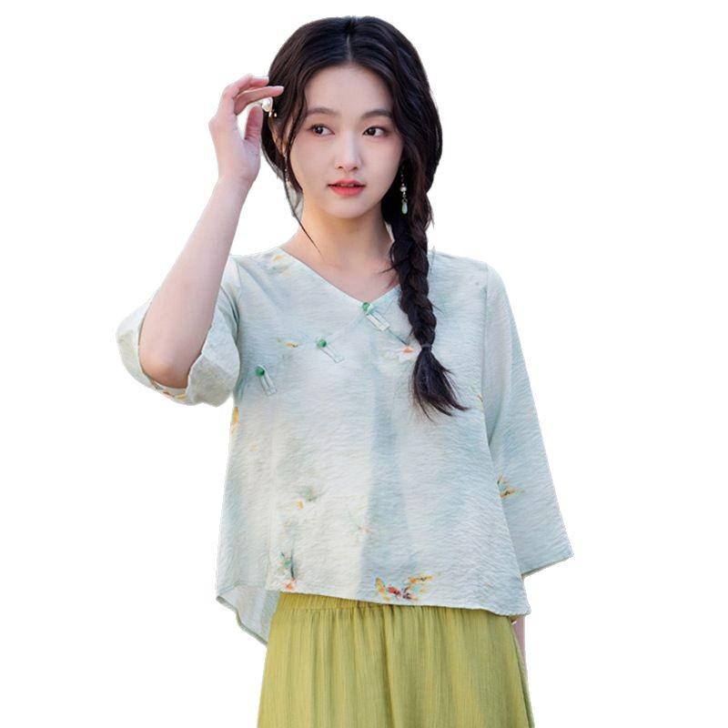 Modern Chinese Zen Loose Plus-Size Women's Hanfu Skirt & Top Set