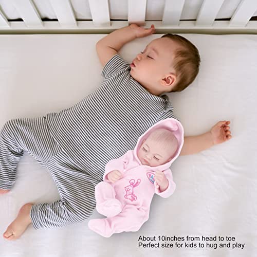 10-inch Reborn Baby Doll, Soft Silicone Reborn Doll with Delicate Face, Comes with Pajamas, Washable, Realistic Baby Doll Toy, 10-inch, Closed Eyes, P