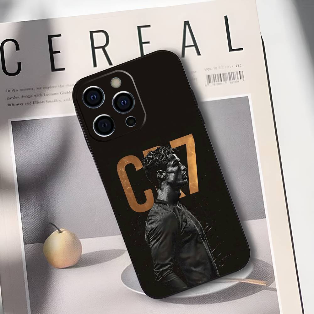 C-Cristiano R-Ronaldo Phone Case For iPhone 17,16,15,14,13,12,11 Plus,Pro Max,XS,Soft Black Cover iPhone17promax