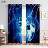 Lightning Note Game Controller Printed Curtains 100% Polyester Living Room E-Sports Room Children's Room Decorative Curtains
