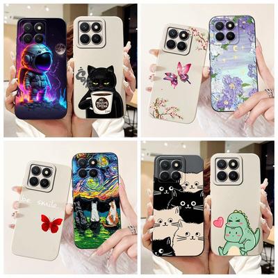 For Honor X8C Case ABR-LX1 ABR-LX2 ABR-LX3 Cute Cat Astronaut Cartoon Cover Soft Silicone Phone Case For Honor X8C HonorX8C Bags