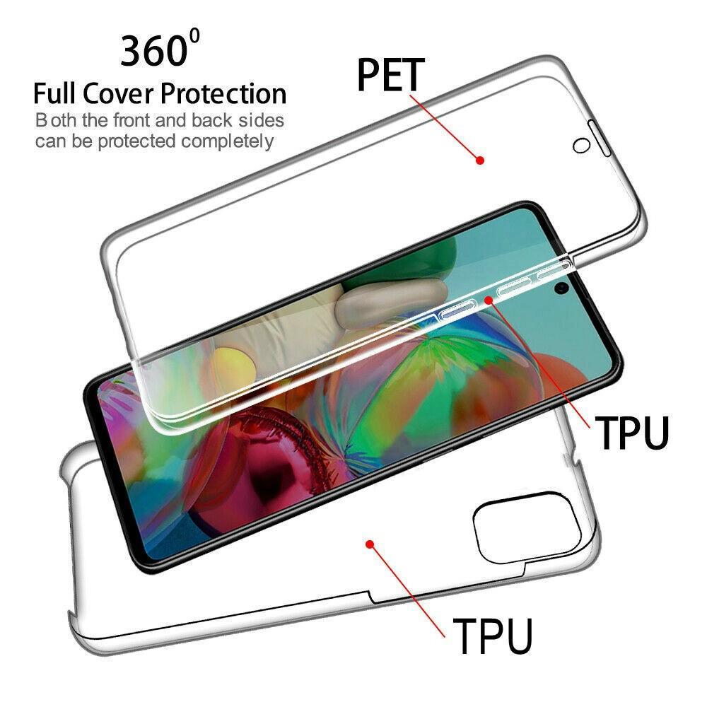 360 Double Soft TPU Case for Samsung Galaxy A11 A31 A21S A51 A71 A01 A41 A50 A30 A70 A40 A20 A10 A30S A6 A7 A8 S20 Ultra S10E S10 S9 S8 Plus Cover