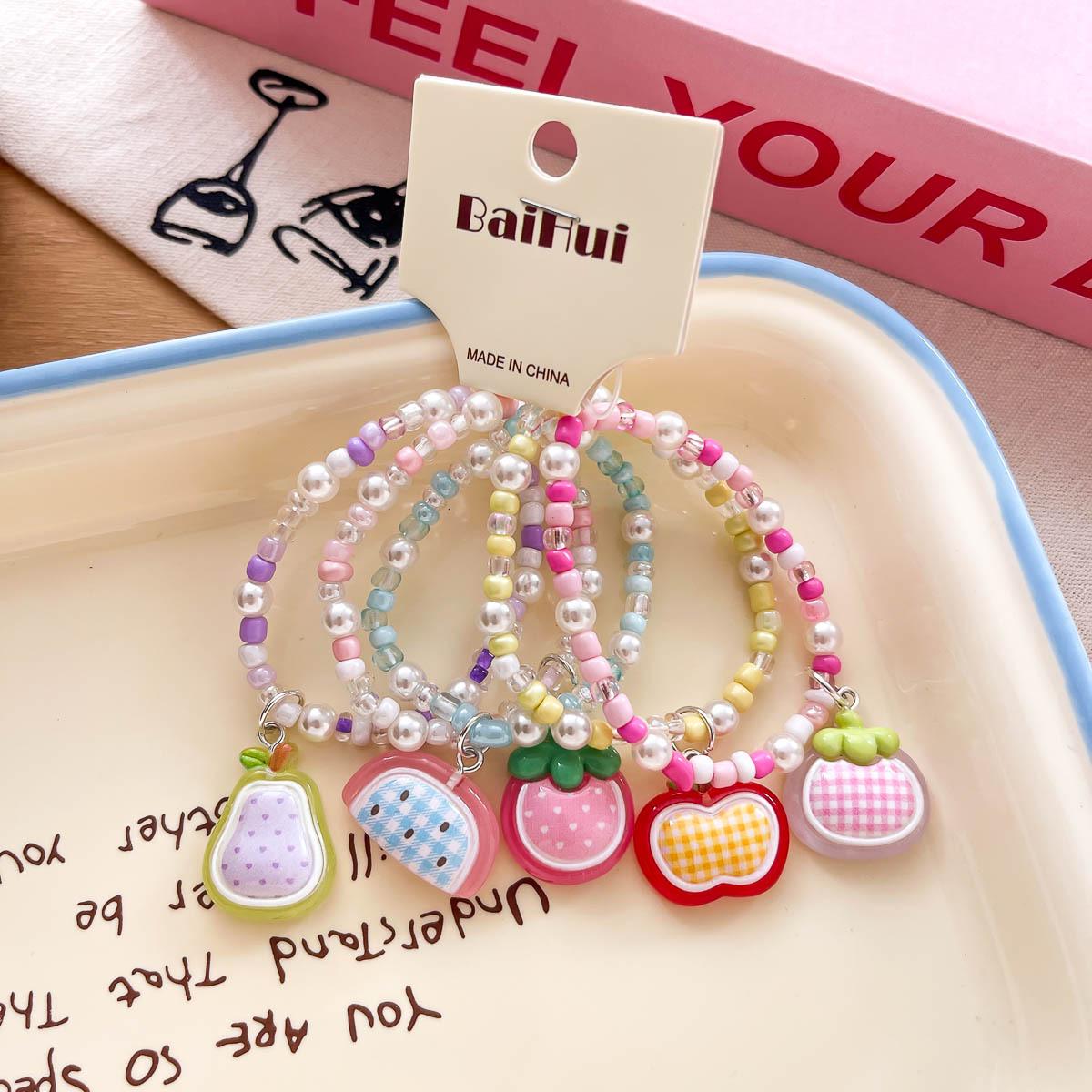 Cartoon Beaded Bracelet for Girls: Colorful Acrylic Jewelry, Children s Hot Accessory