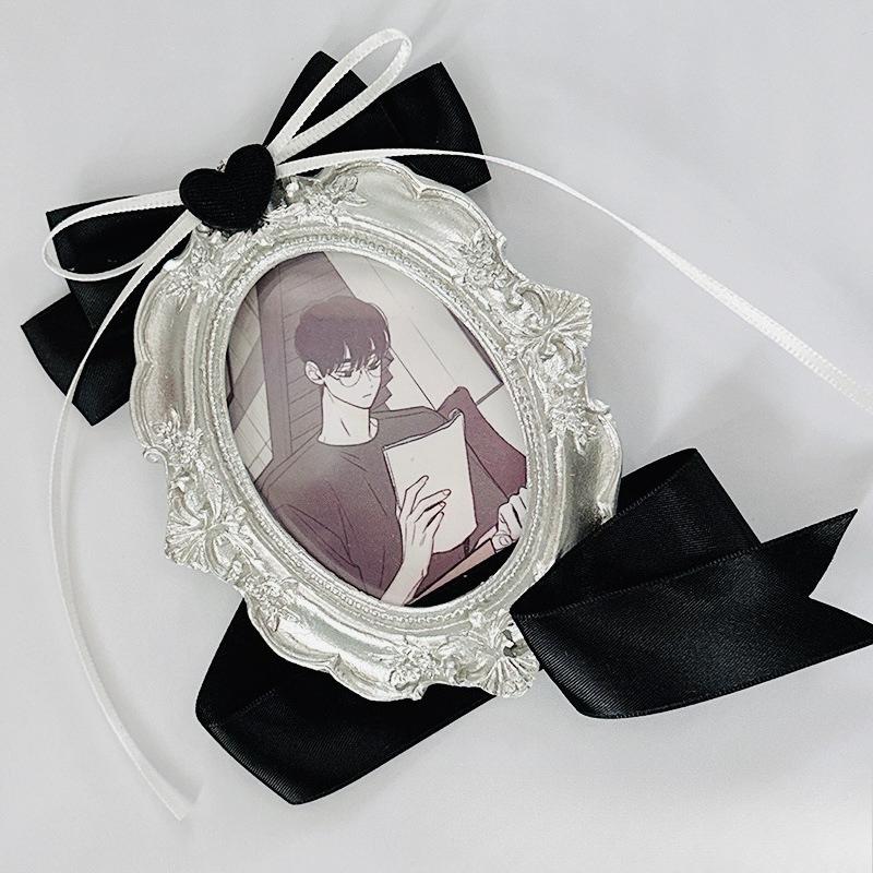Vintage Photo Frame Card Holder with Cute Bow Knot 3 Inch Kpop Idol Photocard Sleeves Kawaii Card Binder European Style 2025 New