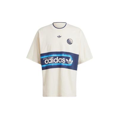 adidas Originals Trefoil Großes Logo Print Kurzarm T-Shirt Herren Tops Wonder-White IP7167