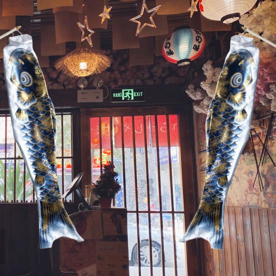 Carp Flag Realistic Ornamental Colorful Japanese Style Hanging Carp Windsock Garden Decoration