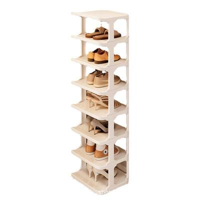 Compact Plastic Shoe Rack, No Installation Needed, Fits Doorways, Hallways, Dorms, and Corners.