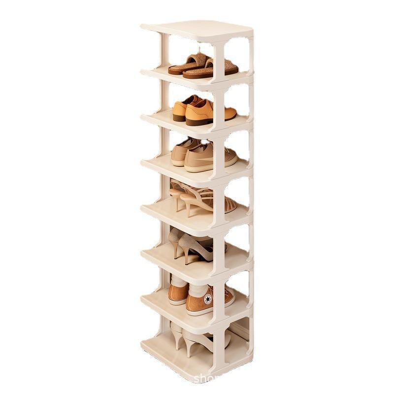 Compact No-Install Plastic Shoe Rack for Doorways and Small Spaces