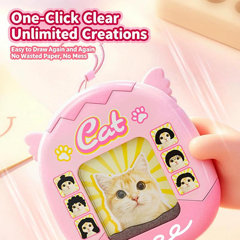 Fidget Diy Hair Style Keychain Funny Mini Magnetic Drawing Painting Board Steel Bead Creative Cat Styling Pendant Car Pendant