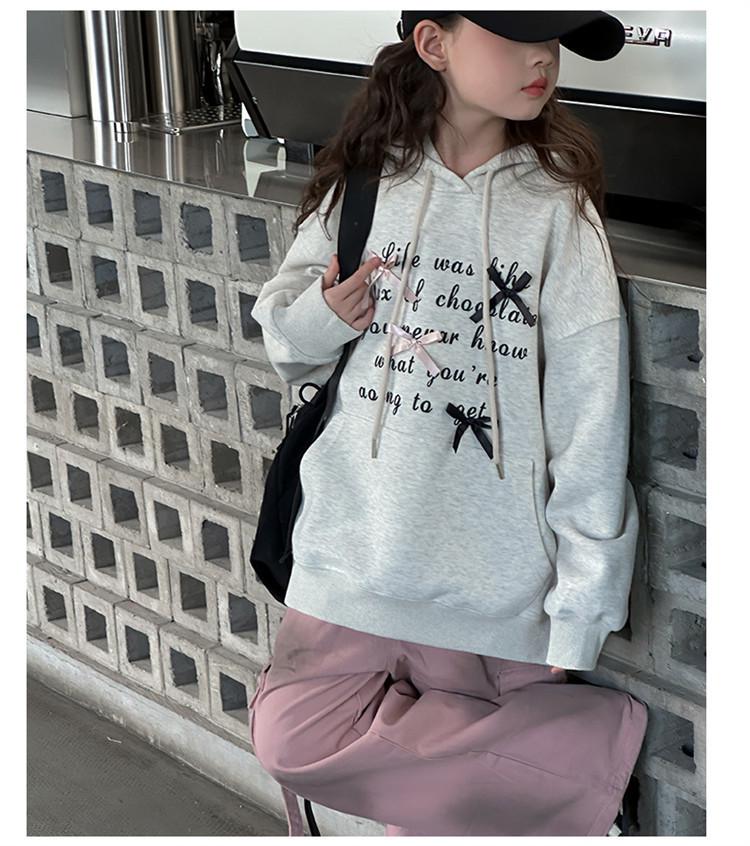Mädchen Sweatshirt mit Kapuze im koreanischen Stil - 2025 Frühling/Herbst Mode Pullover für ältere Kinder