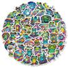56Pcs Colorful Psychedelic Frog Graffiti Stickers Cute Frogs Cartoon Decal Diy Luggage Phone Guitar Scrapbook Classic Kid Toys