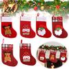 Festive Home Wall Decor Christmas Stocking Pendant with Hanging Rope, Lightweight Santa/Snowman/Elk Durable Linen Pouches Decoration, Decorative
