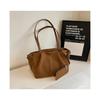 (Brown) Women Suede Tote Bag with Inner Pocket Underarm Bag with Zipper Solid Color Satchel Bag for Work Travel Purses and Handbags 2026