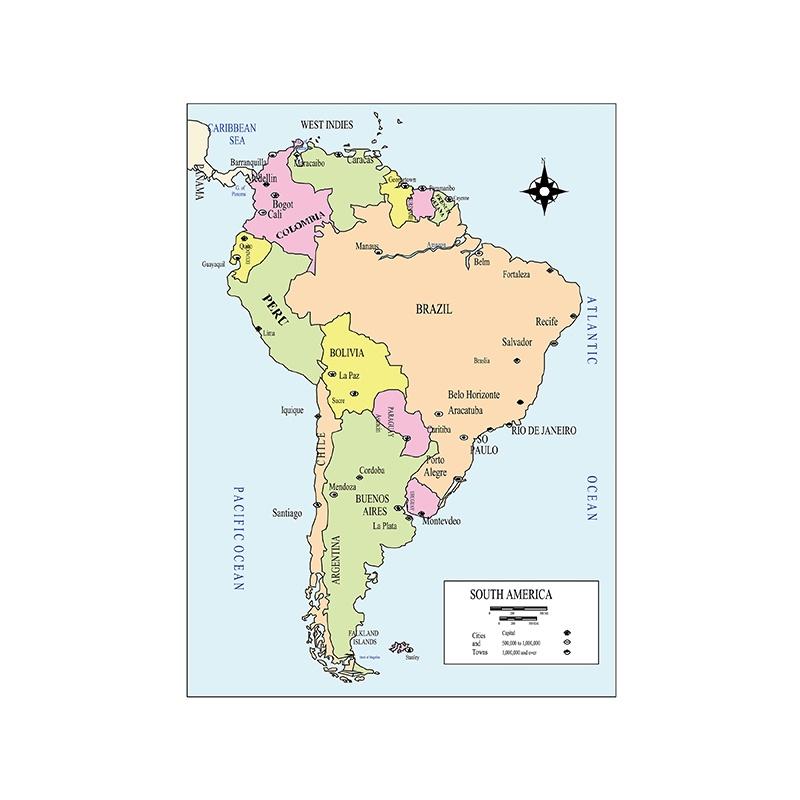 

Серия «Карта мира», карта, холст, картина, настенный художественный постер, украшение для дома и офиса A2-42*59cm / Canvas