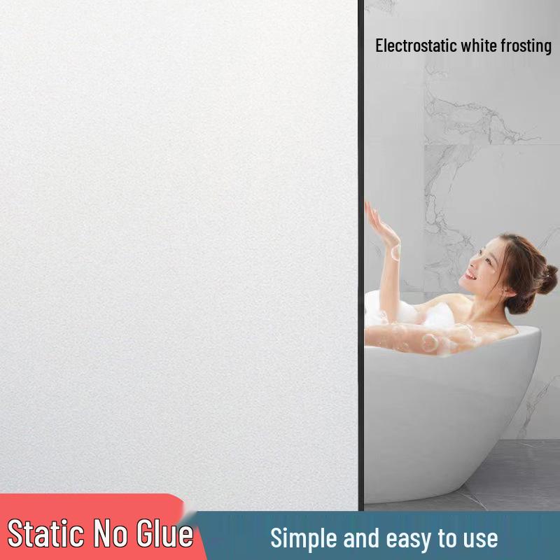 Frosted Glass Stickers: Light-Transmitting & Opaque Electrostatic Film for Bathroom Privacy.