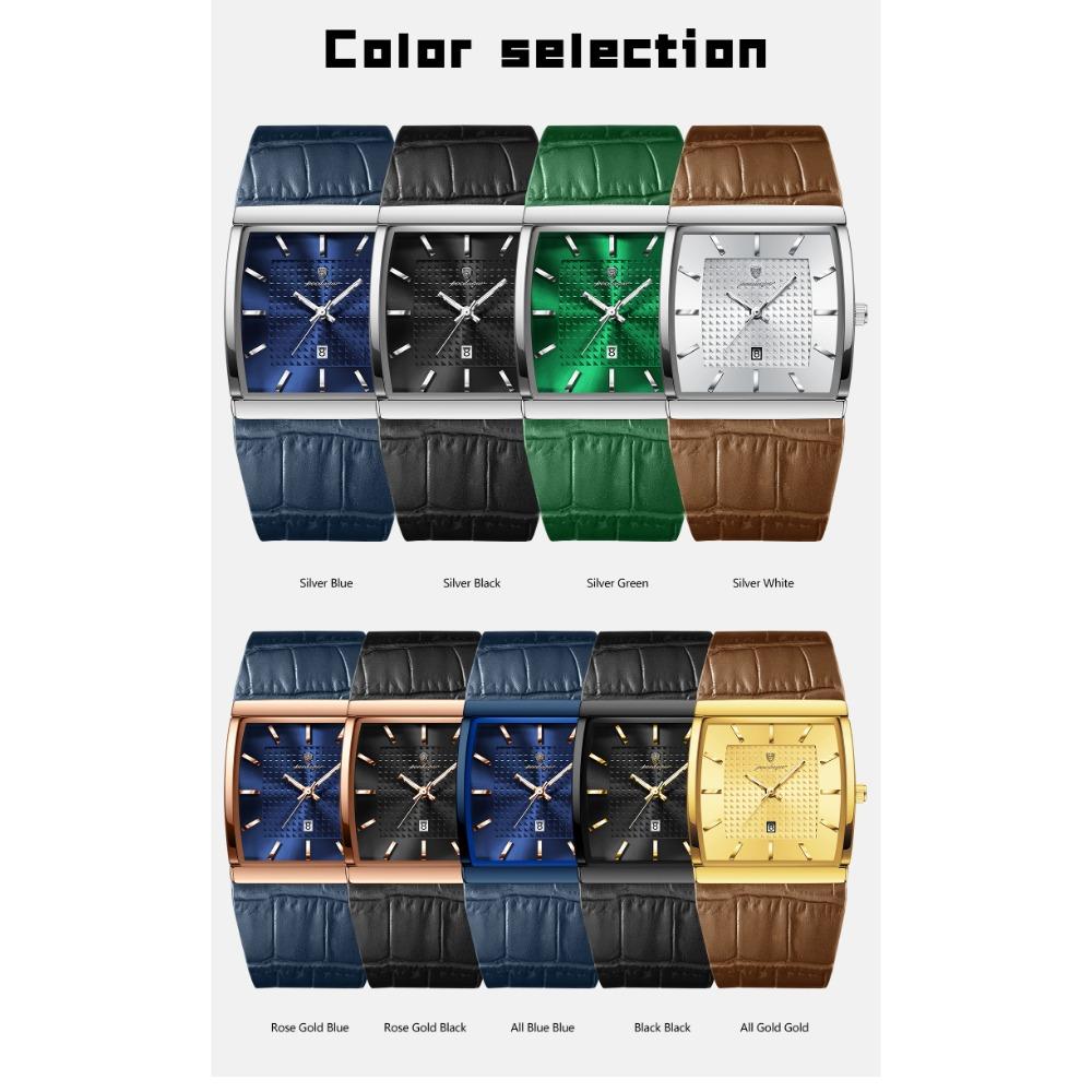 POEDAGAR Top Hohe Qualität Herren Uhr Datum Wasserdicht Mode Leuchtende Uhr für Mann Leder Luxus Herren Quarzuhren +Box