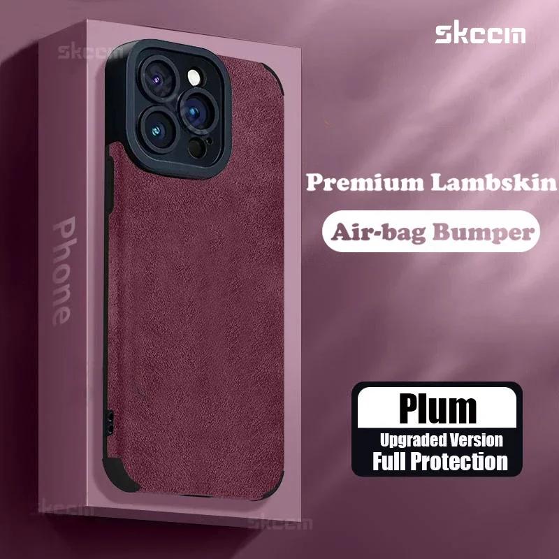 Fashion Case For iPhone 16 15 14 13 12 11 Pro Max X XS XR 8 7 Plus Mini Fur Leather Full Lens Protection Cases Cover