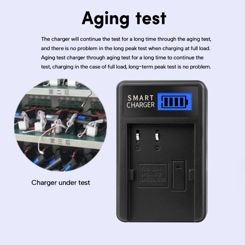 Portable LCD Screen Display Camera Battery Chargers for BP511 5D 50D 40D 20D Cameras Convenient Charging Power Supply