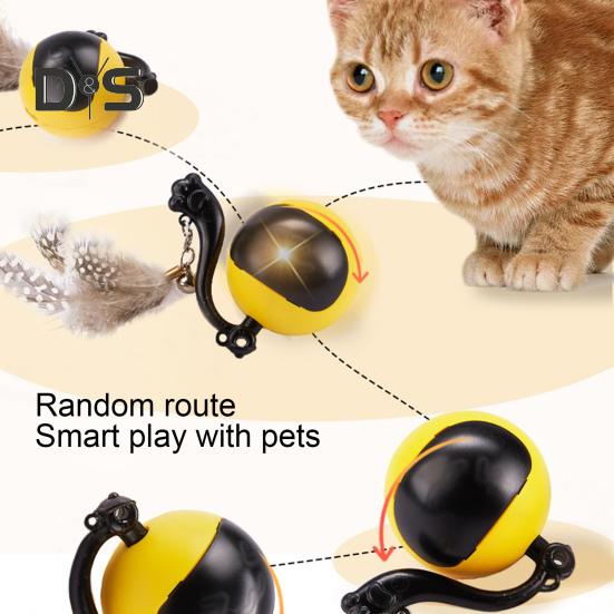 Interactive Cat Toy Rechargeable Automatic Cat Toy Ball with Remote Control Motion Activated Self Rolling Ball for Indoor Cat