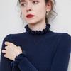 2020 Autumn Winter Women's Knitwear: Korean Style Floral Collar Striped Sweater Jacket
