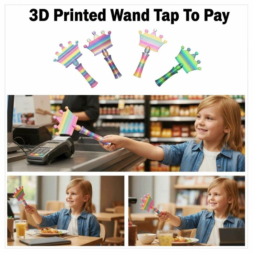 Crown Design 3D Print Wand Tap To Pay Creative Telescoping Credit Card Holder Digital Payments