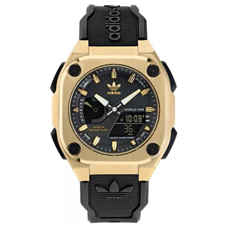 

Adidas Originals Quartz Watch 45Mm Black Dial 100M Water Resistant Unisex watches AOFH23501 Silver Shell