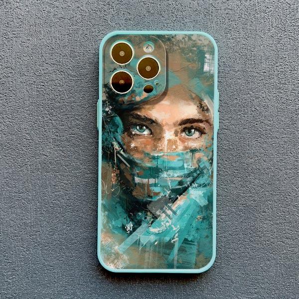 Portrait Art Watercolor Painting Phone Case For iPhone 15 14 13 12 Mini 11 Pro Max SE2 15 14 7 8 Plus XS X XR Shockproof Covers