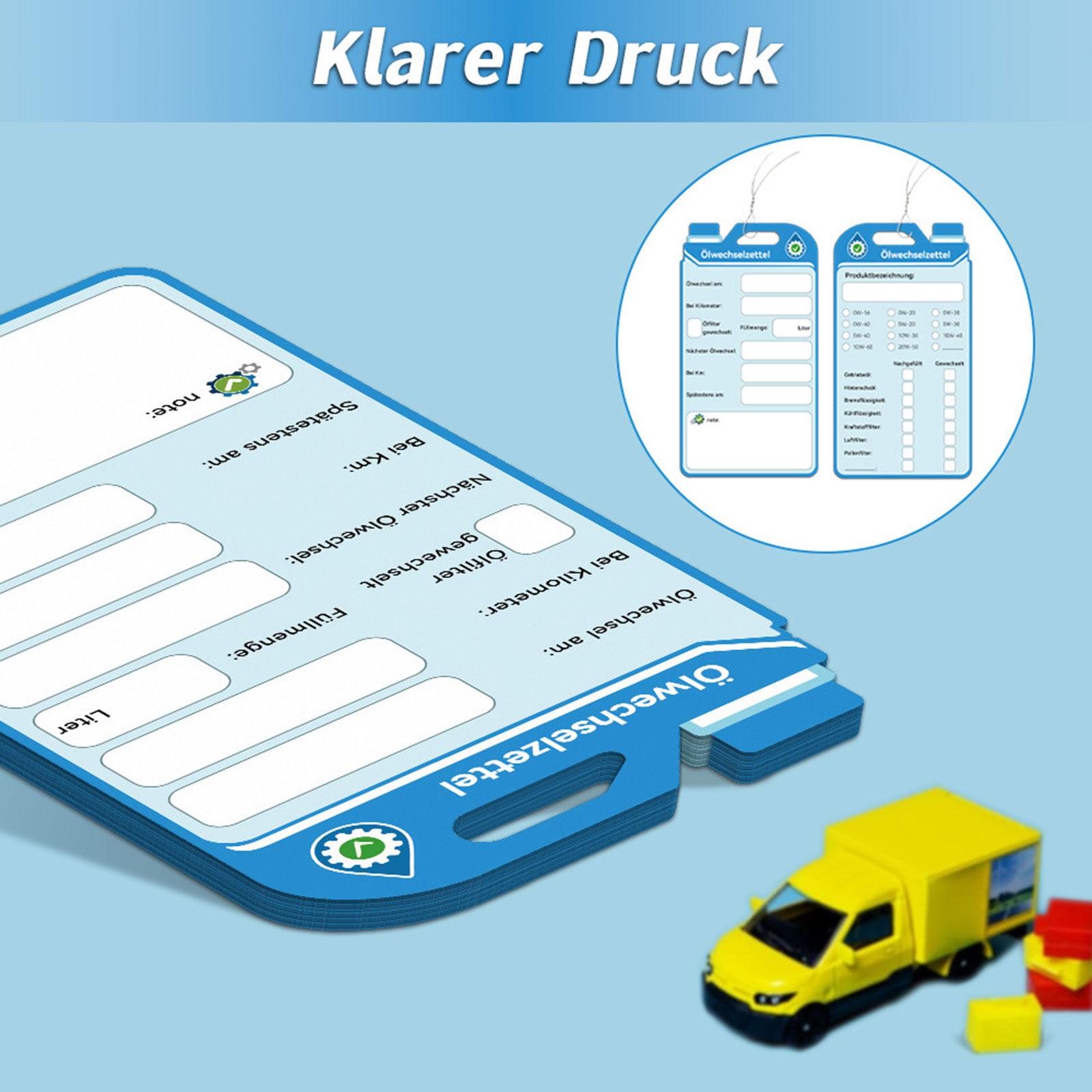 Oil Change Stickers With Flexible Attachment Wires Waterproof Coated Paper Car Maintenance Card Accessories