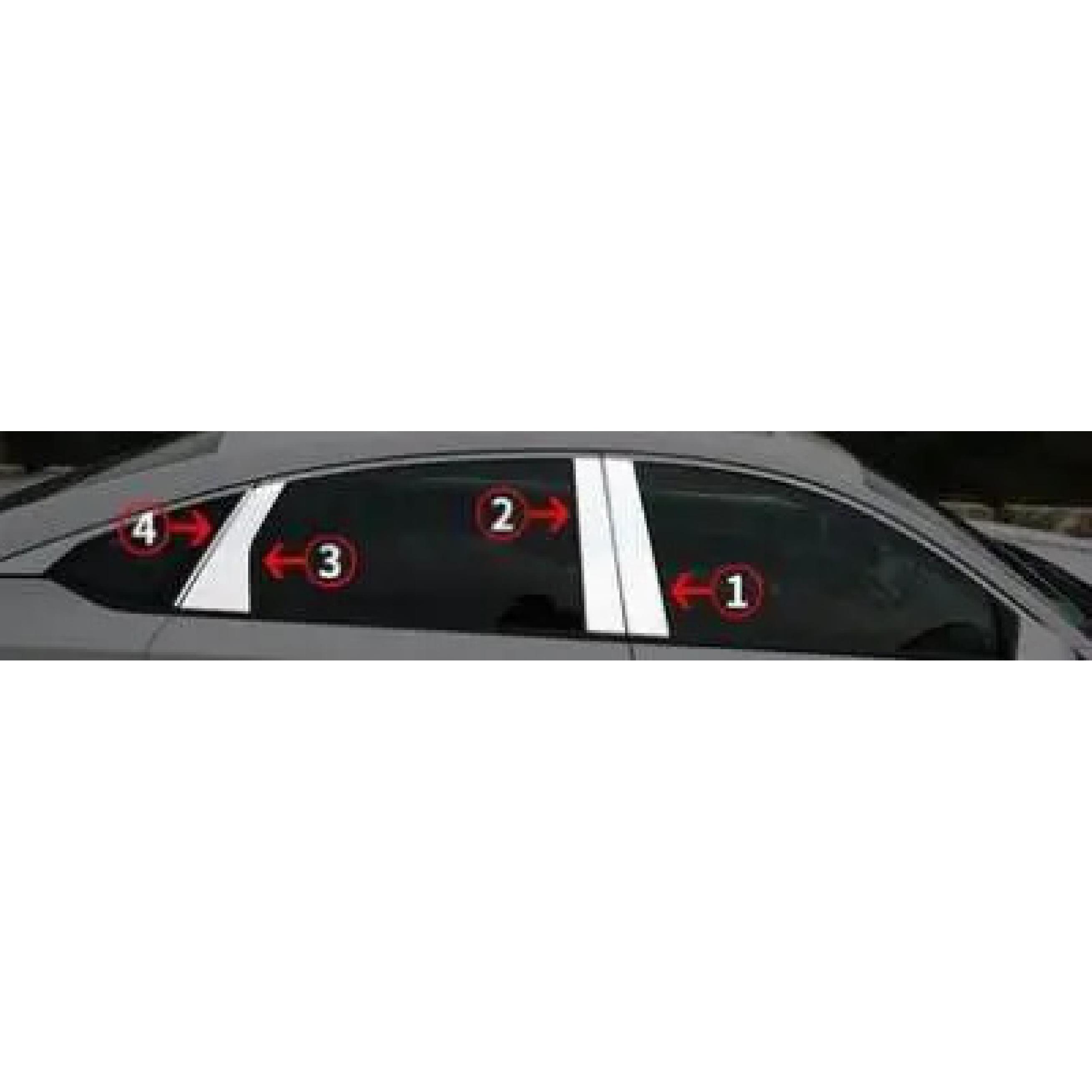 For Honda Accord 10th 2018      Car Cover Stick Stainless Steel Glass Window Garnish Pillar Column Trim 8PCs