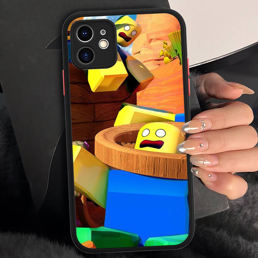 Popular Game R-Roblox Phone Case For IPhone 16 Pro Max 15 14 13 12 11 XS MAX X Plus Candy Color Matte TPU Phone Cover