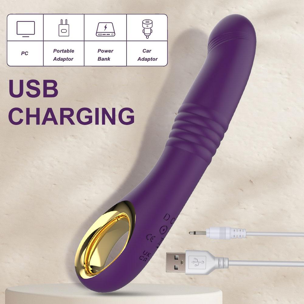 Vibrating Dildo AV Stick Telescopic Push Massage Vibrator Silicone Material Dildo Massage Female Masturbation Sex Toys, 10 Mode Adult Toys For Couples
