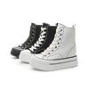 Platform Canvas Women's Shoes Spring 2025 New 13CM Invisible Inner Height Increase High-top Muffin Shoes Casual Versatile Tide