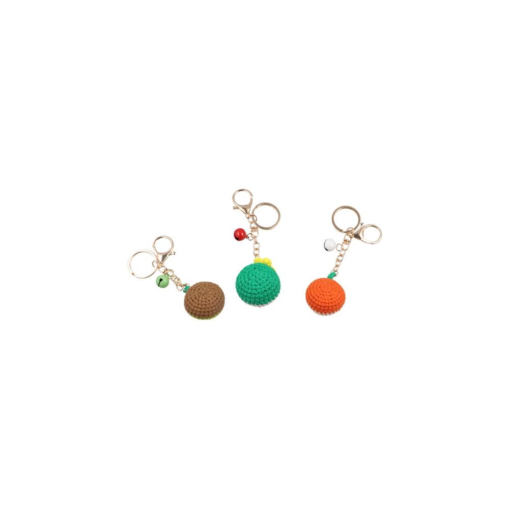 Crocheted Fruit Keychain Strawberry Knitted Keyring Knitting Car Keychain  Bag Pendant