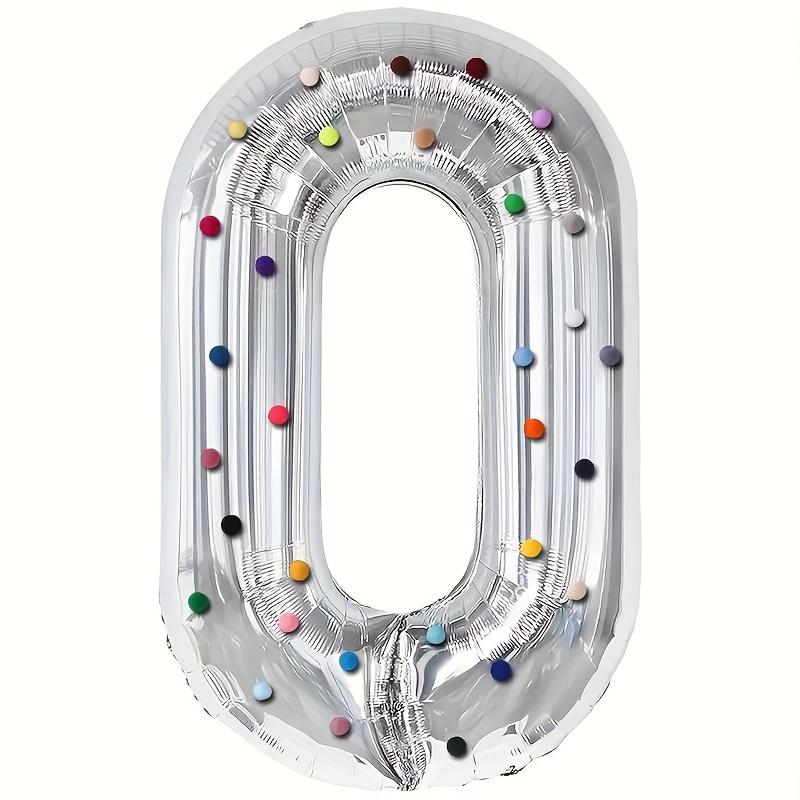 40inch Silver Number 0-9 Hairball Foil Balloons for Birthday Party Wedding Anniversary Baby Shower Living Room Digital Balloon