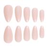 24 szt. Jednokolorowe sztuczne paznokcie Nude Paznokcie do wciskania w kształcie migdała Naklejane paznokcie Błyszczące sztuczne paznokcie na imprezę