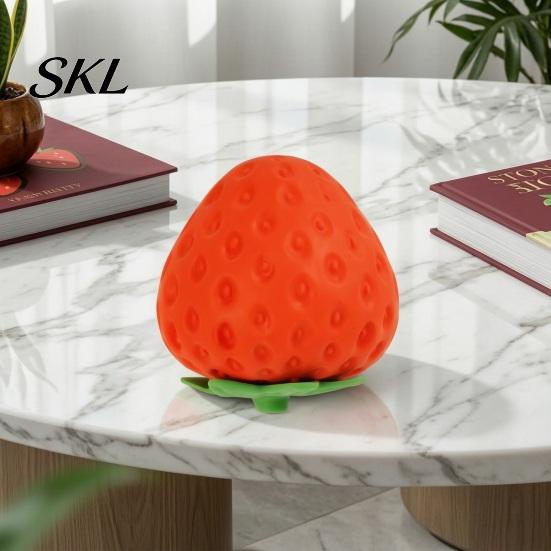 Relaxation Squeeze Ball Fake Fruit Stress Relief Toy, Peach Pineapple Strawberry Portable Reliever Giant Sensory Fidget Toy for Home Office School TPR