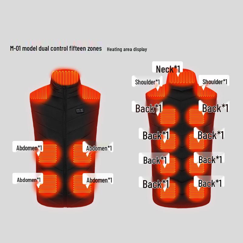 Smart Electric Heated Vest - Rechargeable, Constant Temperature Heating Apparel