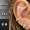 Hot Selling Ear Piercing Helix Earrings Women 1pc Sliver Gold Color Cartilage Ear Accessories Crown Flower Body Jewelry Gifts