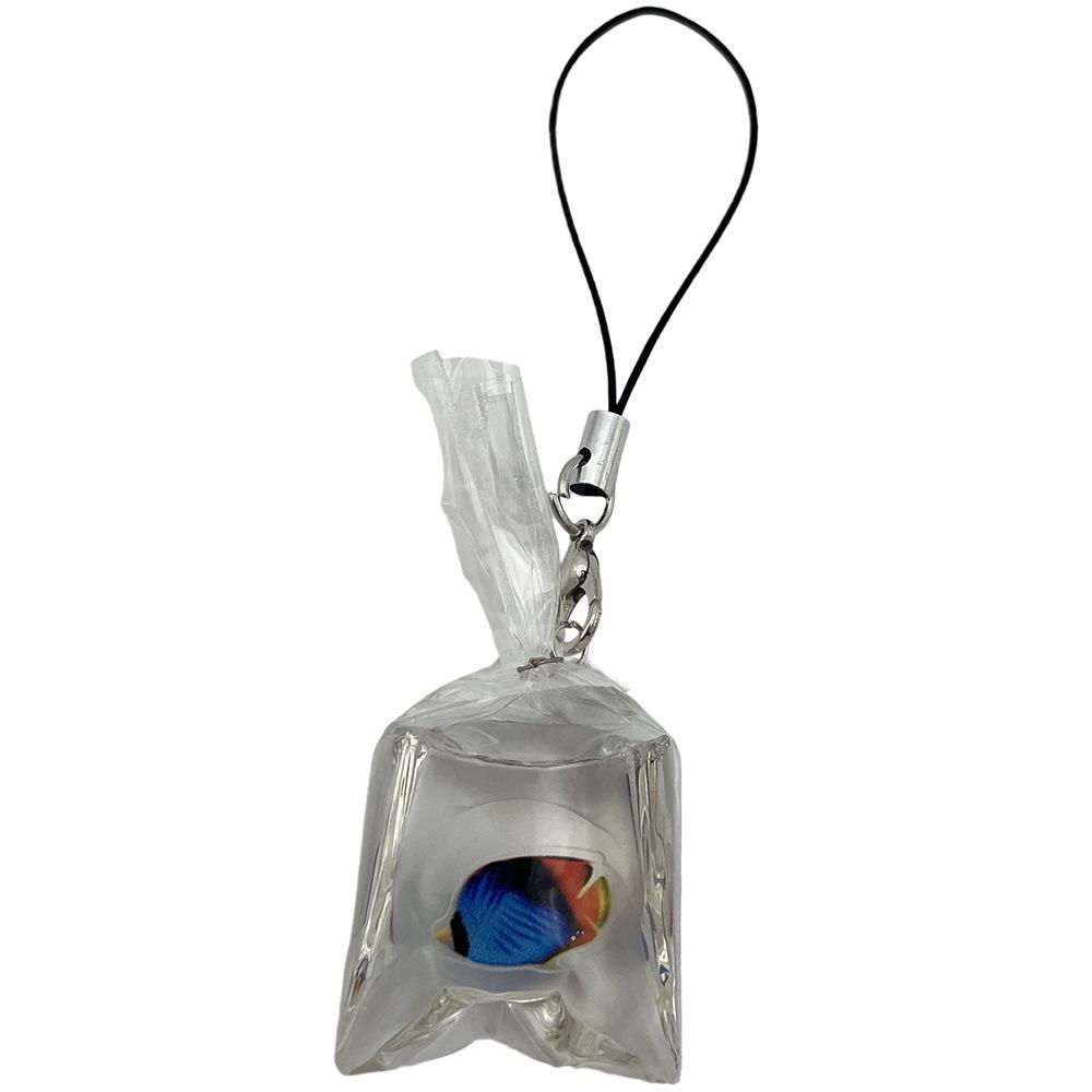 Tropical Fish Resin Keychain - 3D Transparent Goldfish Pendant Decoration