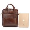 A4 Vertical Document Retro Men's Cowhide Crossbody Briefcase Shoulder Bag