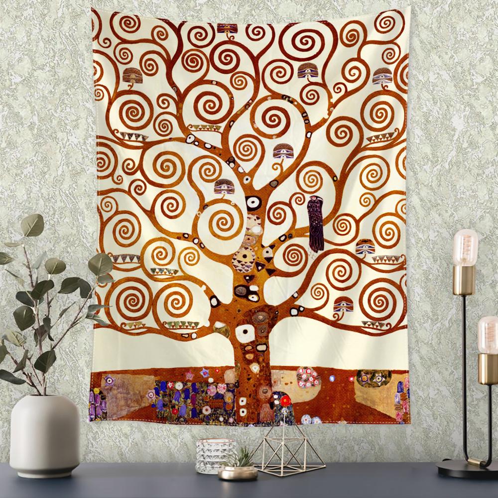 Tapiserie Arborele Vieții Agățat pe perete Artă misterioasă abstractă Vrăjitorie Hippie Tapitz Decor în stil modern pentru dormitor