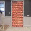 Art Wood Door 3d Modern Stickers Wallpaper Retro Style Poster Mural Decorated With Antique Red Brick Wall Door Stickers