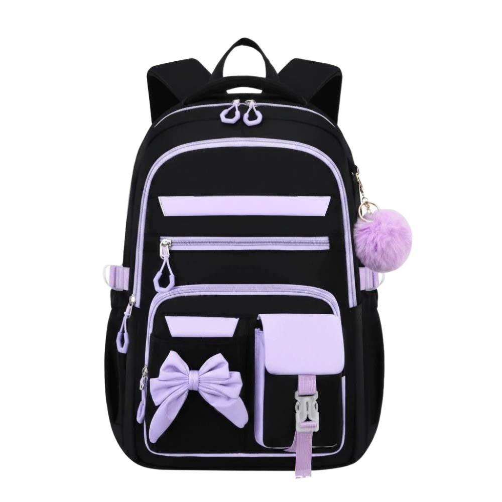 Zaino a tre pezzi per la scuola Zaino casual per studenti Zaino in nylon leggero con fiocco Quotidiano