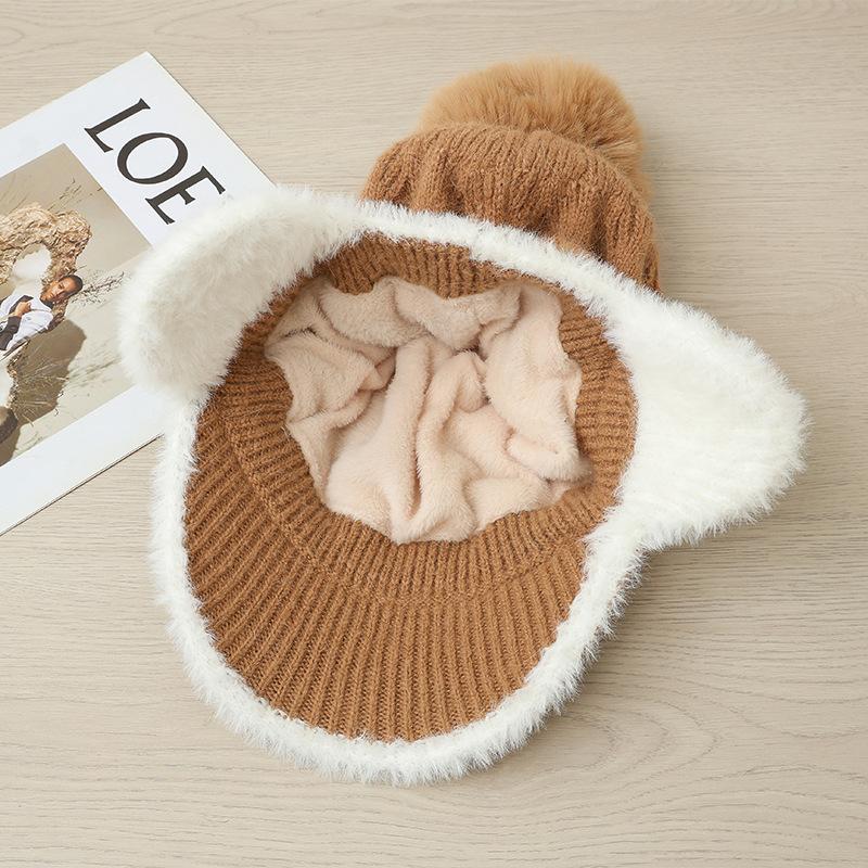 Autumn and Winter Velvet Warm Cap Casual Windproof Ear Protection Hat Outdoor Cold Proof Wool Hat New