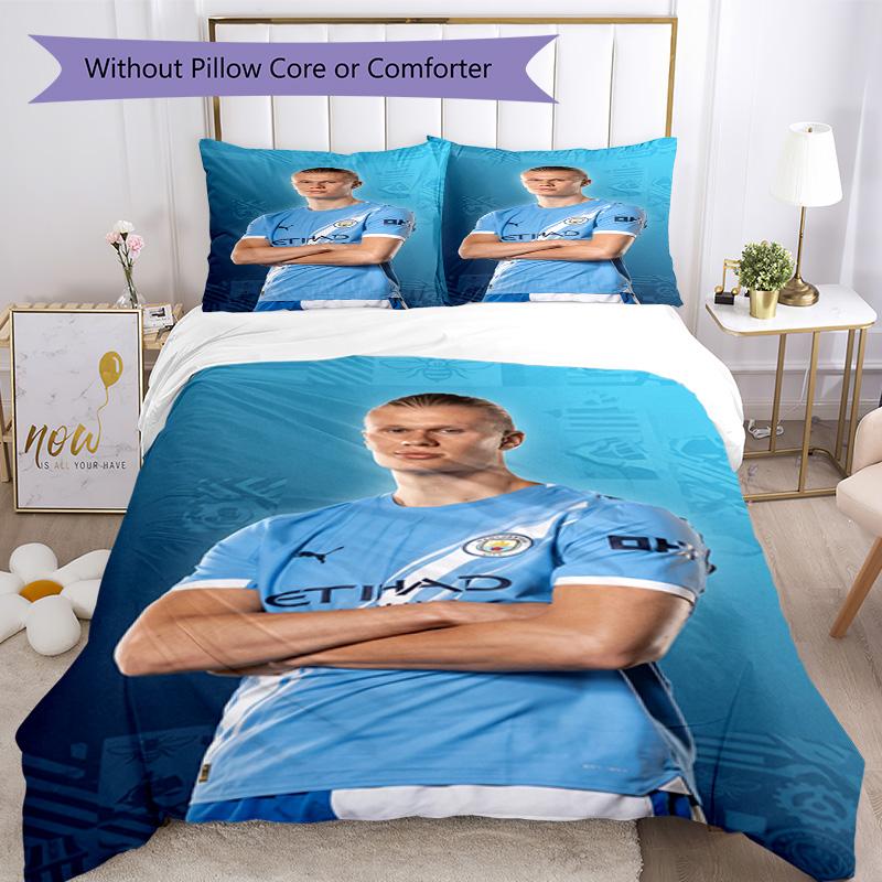 Haaland Bedding Set Breathable Duvet Cover with Pillowcases Decorative Bed Linen for Bedroom Home Decoration Birthday Gift