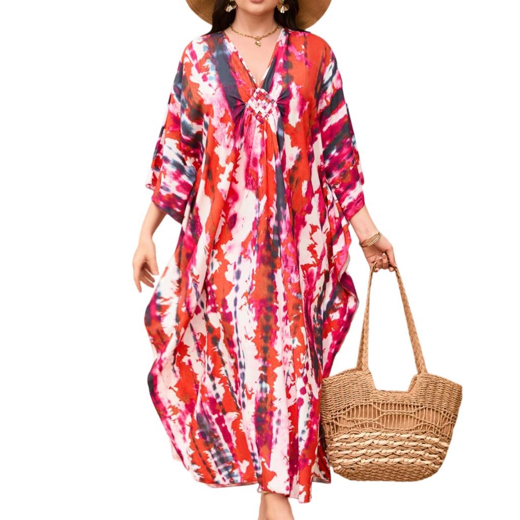 Women's Dress, Colorful Floral Prints, Vacation Loose Robe, Bikini, Sun-protective Smock