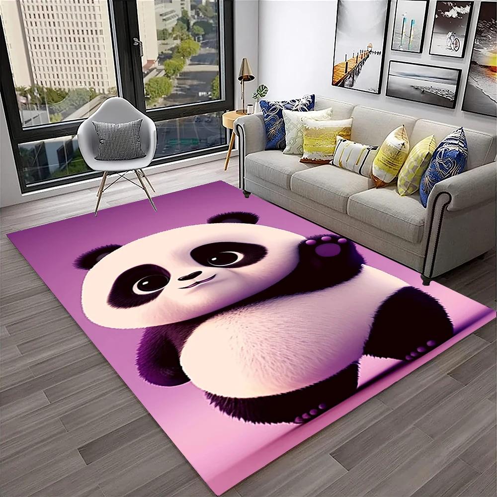3D Cartoon Cute Panda Animal Child Play Carpet Rug for Home Living Room Bedroom Sofa Doormat Decor,Area Rug Non-slip Floor Mat