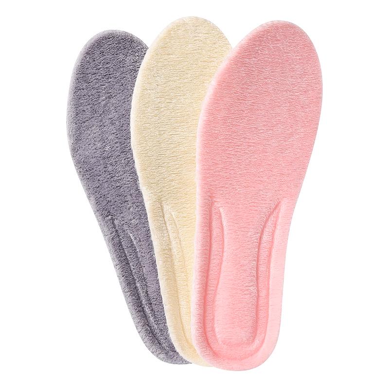 Fleece-Lined Shock-Absorbing Winter Insoles with Massage and Comfort